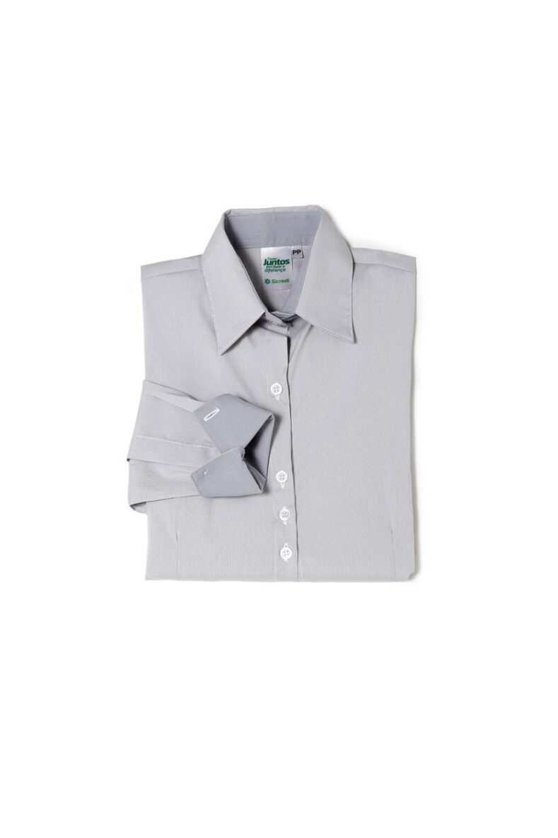 CAMISA SOCIAL TRADICIONAL SICREDI FEMININA CINZA - Image 4