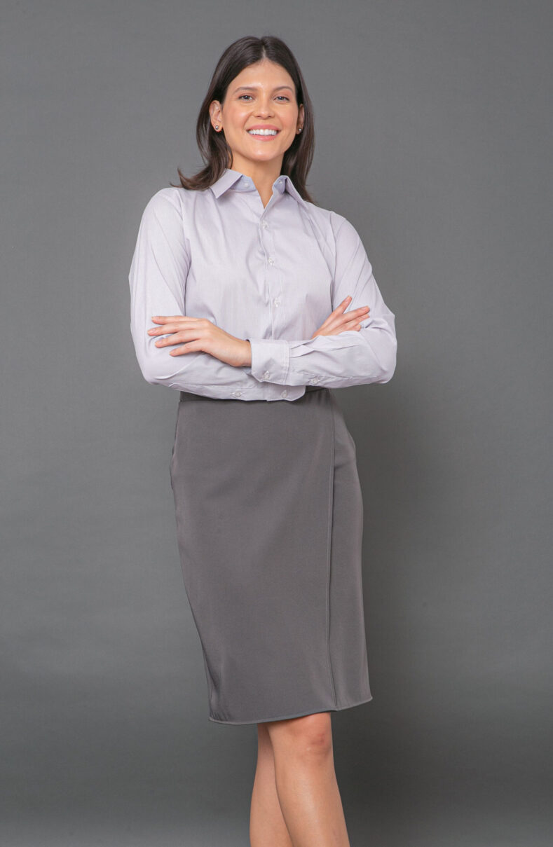 CAMISA SOCIAL TRADICIONAL SICREDI FEMININA CINZA - Image 2