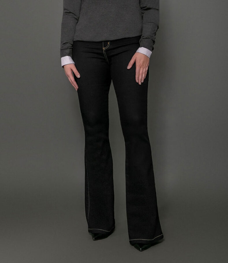CALÇA JEANS FLARE SICREDI FEMININA AZUL ESCURO