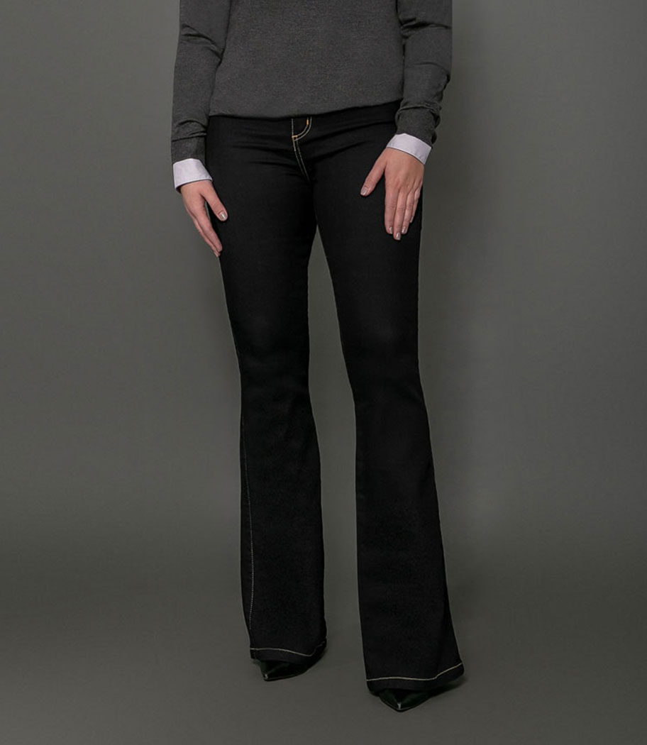 CALÇA JEANS FLARE SICREDI FEMININA AZUL ESCURO