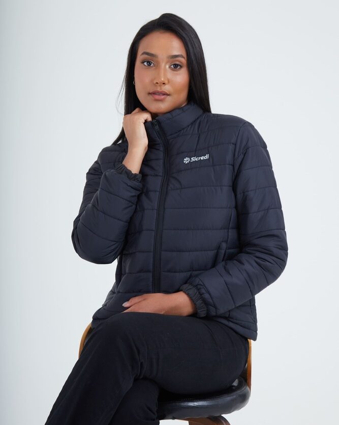 JAQUETA PUFFER NACIONAL SICREDI VLS FEMININO PRETO