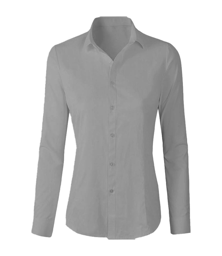 CAMISA SOCIAL TRICOLINE MAQUINETADA TRAD. SICREDI VLS FEMININA CINZA