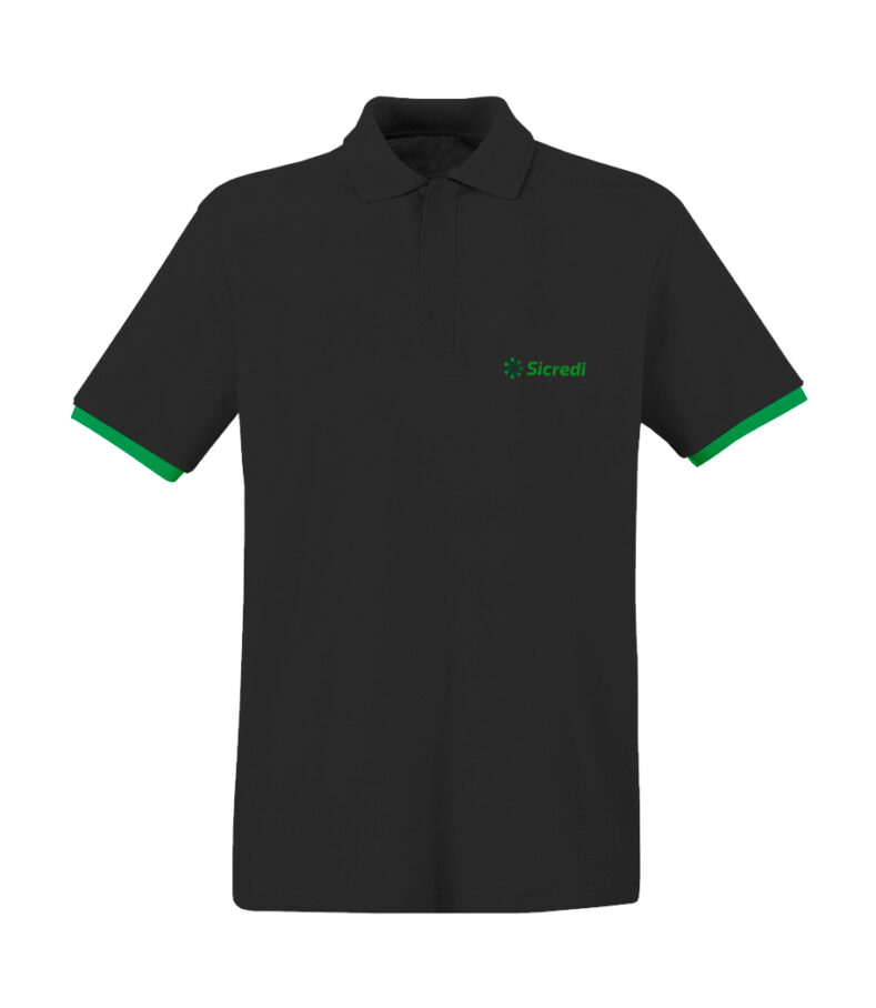 POLO COTTON SICREDI VLS MASCULINA PRETA